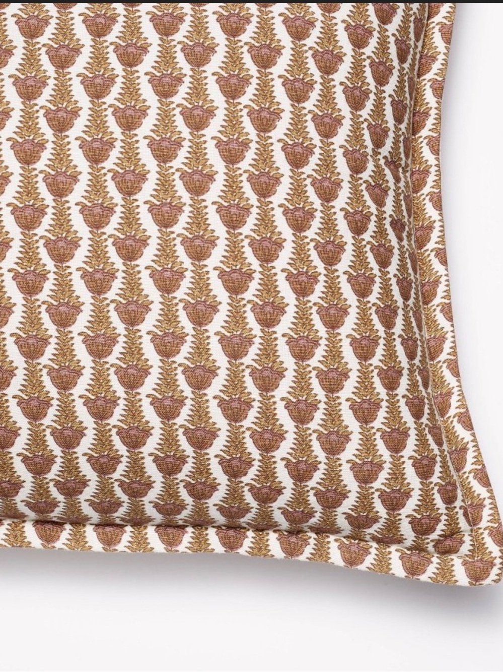 Oblong Wood Block Floral Decorative Throw Pillow Camel/Mauve Threshold Studio - Picture 2 of 6